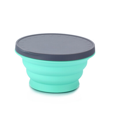 

Portable Travel Outdoor Picnic Bowl Folding Retractable Food-grade Silicone Bowl Collapsible Lunch Box with Cover 720ml