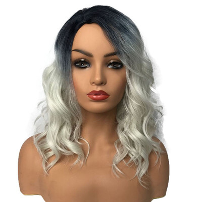 

Wiginway Long Wavy Wig Gray Synthetic Wig Drag Queen Wigs for Women 12 Inch