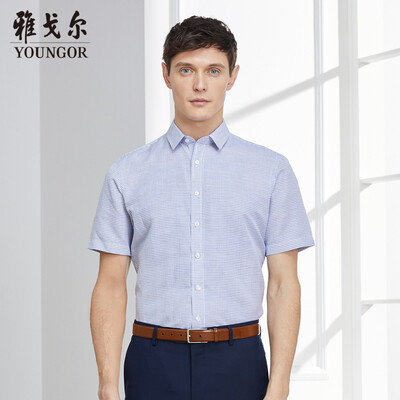 

Youngor shirt mens 2019 spring youth mens casual dress shirt YSHD10275FFY blue 41