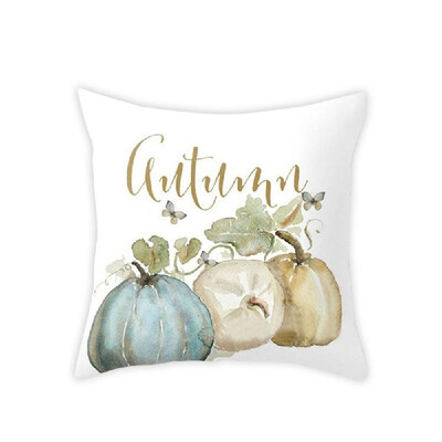 

Watercolor Pumpkin Throw Pillow Covers Halloween Thanksgiving Day Cotton Linen Car Sofa Pillowcase Home Decor