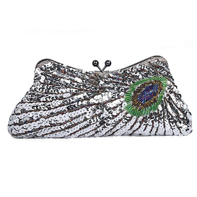 

Elegant Ladies Handbags for wedding Women Purse Clutch Bag Women Beaded Sequin Peacock Evening Bag for Party