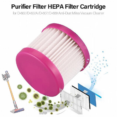 

Purifier Filter HEPA Filter Cartridge for D-602D-602AD-607D-609 Anti-Dust Mites Vacuum Cleaner