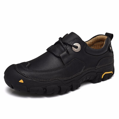 

Mens casual leather flat shoes outdoor driving shoes leather shoes hiking shoes