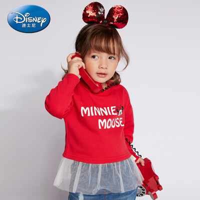 

Disney Disney self-employed childrens clothing girls small childrens tide cool skirt sweater 2019 spring&summer new DA9166A7E02 bright red 100