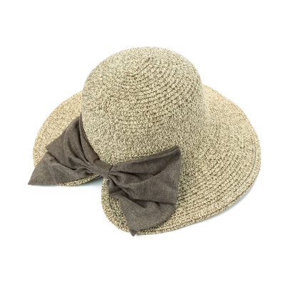 

New Fashion Women Straw Hat Bowknot Large Rolled Brim Foldable Sweet Vintage Sun Summer Beach Cap