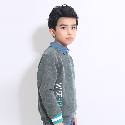 

Sweater autumn 2018 new childrens casual pullover in the big boy plus velvet warm top