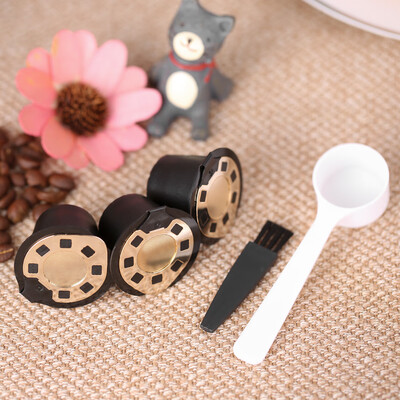 

3pcsset Reusable Coffee Capsule for Nespreso Machine Set of 3 Coffee Filters with Spoon&Brush