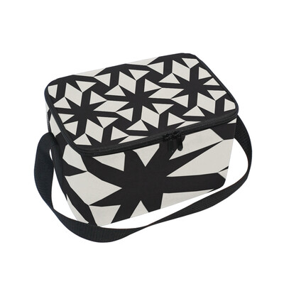 

ALAZA Insulated Lunch Box Geometric Tiling Pattern Lunch Bag for Men Women Portable Tote Bag Cooler Bag