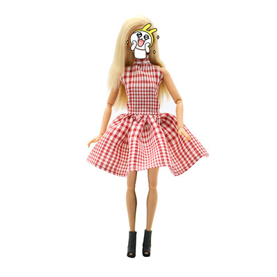 

Fashion Clothes for Cute Princess Doll Plaid Skirt Dress Doll Clothes Accessory for Kids Toy Present