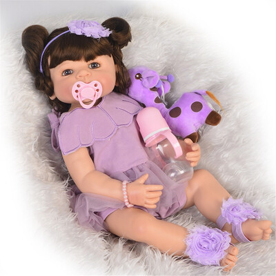 

Handmade 23 Inch Full Body Vinyl Baby Dolls Lifelike Reborn Baby Girl Doll For Childrens Day Gift Kid Best Playmate Waterproof