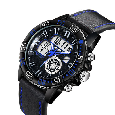 

SANDA Luxury Brand Men Analog Digital Leather Sports Watches Mens Army Military Watch Man Quartz Clock Relogio Masculino 771