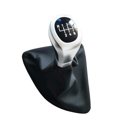 

Black Leather Boot Cover Gear Shift Knob For BMW E87 X1 5 Speed 6 Speed Stick Shift Knobs Lever