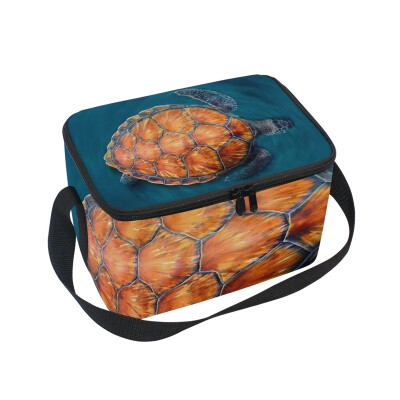 

ALAZA Lunch Box Insulated Sea Turtle Lunch Bag Large Cooler Tote Bagfor Men Women