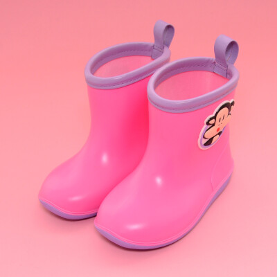 

PaulFrank big mouth monkey cute cartoon short tube waterproof men&women children rain boots PFR201 cartoon pink 23