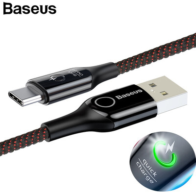 

Baseus Intelligent Power Off QC 30 USB C Cable 18W Fast Charge USB Typc-C Cable Charging&Data Transfer for Samsung XiaoMi 8
