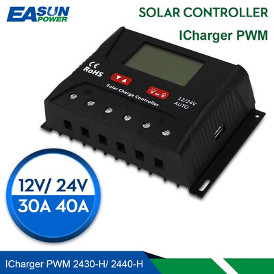 

Solar Charge Controller 30A 40A PWM Solar Controller USB 5V Voltage Regulator Lcd Display 12V 24V Solar Regulator