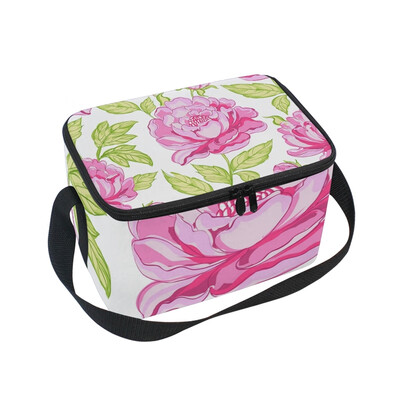 

ALAZA Lunch Box Insulated Roses Pattern Lunch Bag Large Cooler Tote Bag for Men Women
