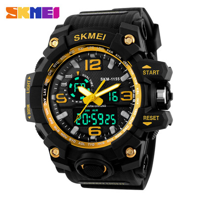 

SKMEI New 2016 Luxury Brand LED Military Waterproof Wristwatch Fashion Sport Super Cool Mens Quartz Analog Digital Watch Man Spor