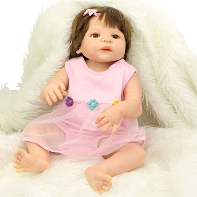 

Hot Sale 23 Inch Reborn Dolls Lifelike Silicone Full Body Realistic Baby Reborn Menina Baby Doll For Kid Birthday Gift Bed Play
