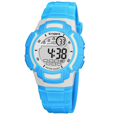 

SYNOKE Sport Children Wrist Watches LED Digital Stopwatch Alarm Luminous Water Resistant Girl Boy Watch