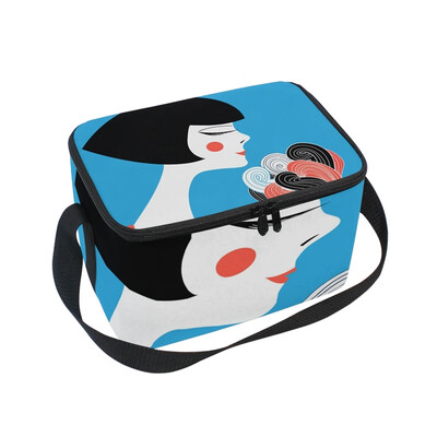 

ALAZA Lunch Box Insulated Lunch Bag Large Cooler Portrait Of Girl Tote Bag