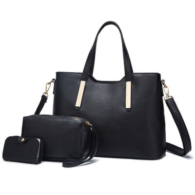 

Women Pu Leather Handbag Purse Card Holder 3pcsset Tote Bag Ladies Shoulder Bag Work Bag