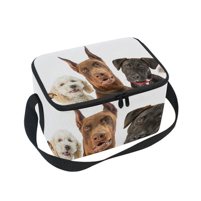 

ALAZA Lunch Box Insulated Lunch Bag Large Cooler Cute Dogs Wearing Easter Bunny Ears Tote Bag
