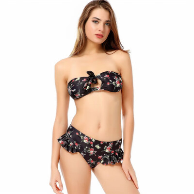 

Womens Floral Sexy Bikini Split Swimsui