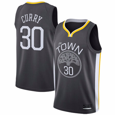 

2019 New Mens Golden State Warriors 30 Stephen Curry Blue Black Yellow White Basketball Jersey Size -XXL