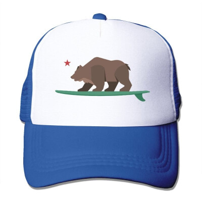 

California Star Bear Surf Mesh Unisex Adult- Snapback Trucker Hats