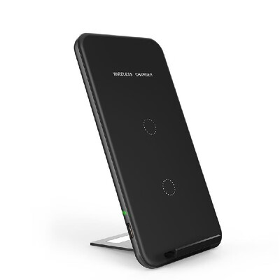 

INCHOR Portable Ultra-thin Qi Wireless Charger Fast Charging Universal Phone Charge Base Pad Charging Stand Holder Built-in Dual C