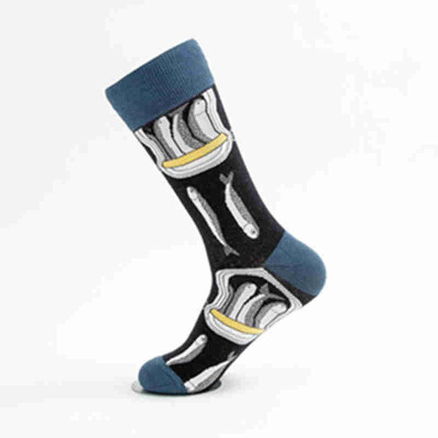 

Aa-shop Men Women Male Female 1Pair Sardine Lollipop Lobster Shantou Black&white stripe Socks