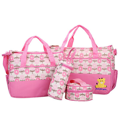 

Diaper Tote Bag 5 pcs Nappy Bag Set Stylish Unisex for Baby Mom Dad Multifunction Large Capacity Travel Handbag Shoulder Bag Inclu