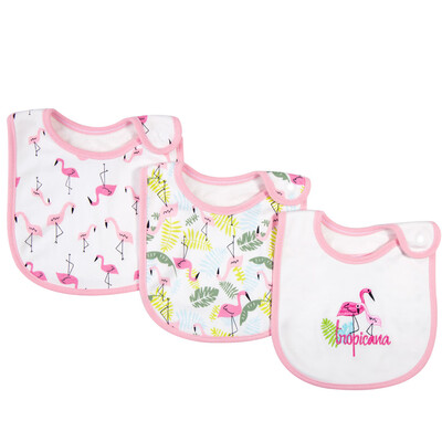 

3 Pack Baby Bibs 100 Organic Cotton Drooling Teething Feeding Bib Soft Super Absorbent With Snap Button For 0-36 Months Girls Boy