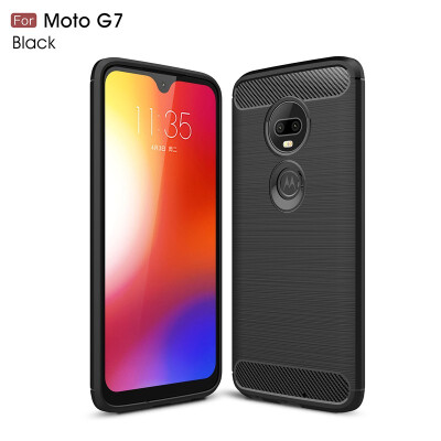 

Goowiiz Phone Case For Motorola Moto E6G7 Fashion Slim Carbon Fiber TPU Soft Silicone Prevent falling