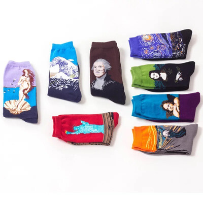 

Aa-shop Men Women Art Color Mid tube Socks