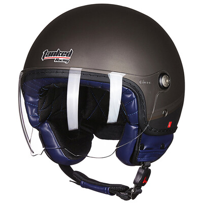 

Tank Tanked Racing Motorcycle Helmet Helmet Electric Vehicle Helmet T583 Four Seasons Universal L Code Brown Horizon
