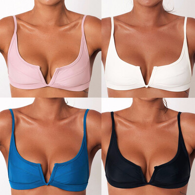 

Sexy Women Bikini Top V Front Swimsuit Top Backless Bralette Beach Swimwear Bathing Suit