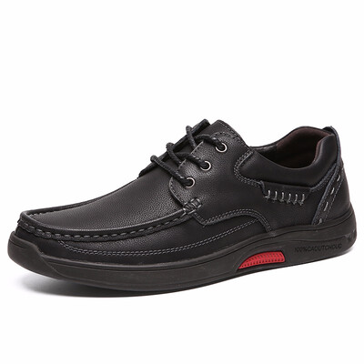 

Mens outdoor casual leather shoes low-top lace-up sneakers hiking shoes