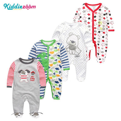 

Kiddiezoom 4PCS Newborn 0-12M Baby Boys Clothes 100Cotton Rompers Clothing Sets Babywear Bodysuits Baby Girls Clothes Outwear