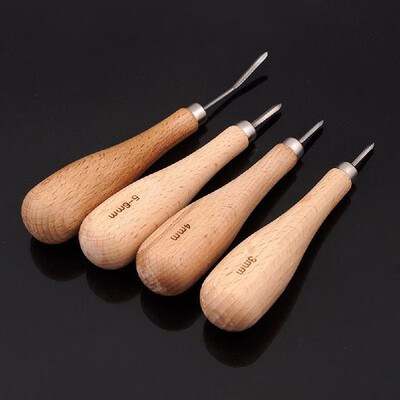 

Diamond Shape Awl for Leather Craft&ShoesDIY Leather Hand Tool Stitcher Crochet Line for Leathercraft Beech Wood Handle 3mm