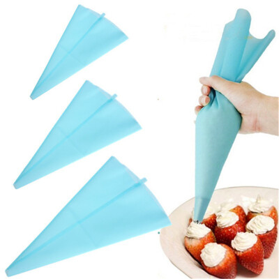 

39CM Large Blue Silicone Reusable Cupcake Cake Icing Piping Bag Pastry Cream Decorating Bags Kitchen Tool