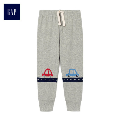 

GAP flagship store baby boy car pattern elastic waist drawstring trousers 374419 hydrogen gray 3-6M