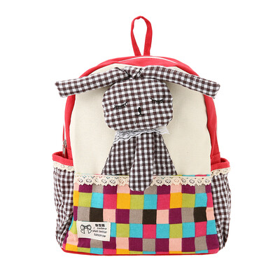 

Kids School Bags Backpack Canvas Cute Cartoon Rabbit Children Kindergarten Primary Schoolbags Glaucous