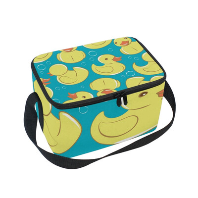 

ALAZA Yellow Rubber Duck Lunch Box Insulated Lunch Bag Large Cooler Tote Bagfor Kids Men Women
