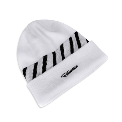 

BABAMA Tide brand wool cap mens warm earmuffs cuffs winter knit men&women couples tide hat black&white striped models white