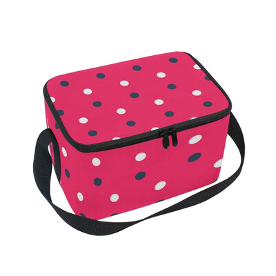 

ALAZA Lunch Box Insulated Lunch Bag Large Cooler Tote Bag Black And White Spot for Men Women Girls Boys