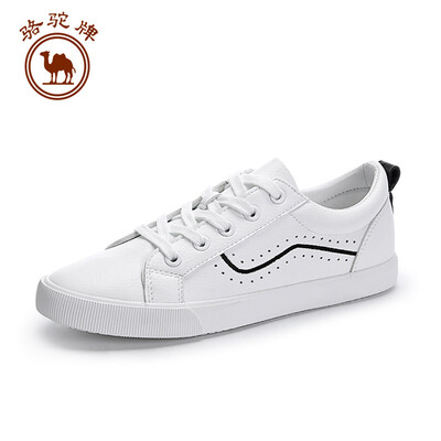 

Camel brand white shoes female Korean fashion belt college wind low skateboarding W91226530 white black 38240 yards