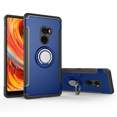 

Back Cover For Xiaomi Mi Mix 2 Mix2 Case Car Holder Stand Hard PC Silicon Ring Suction Bracket Celulars Fecoprior