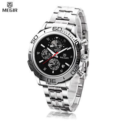 

MEGIR ML2019 Male Quartz Watch Calendar Stopwatch Men Wristwatch
